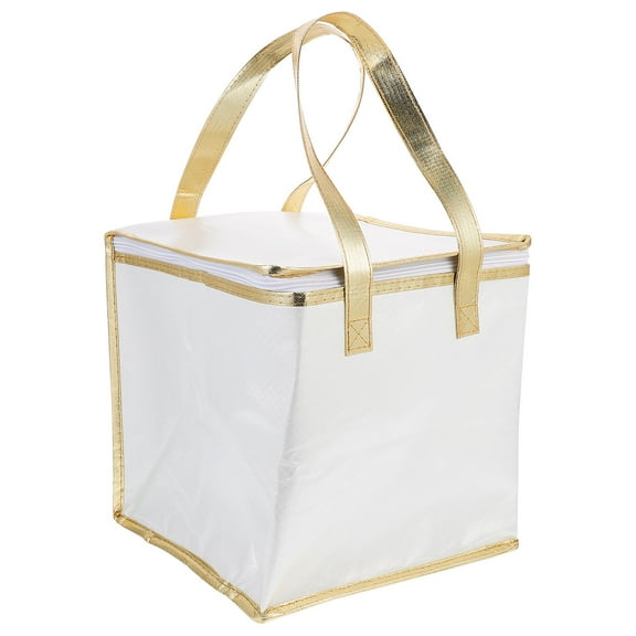 WHAMVOX  Insulated Fresh-keeping Bag Foldable Lunch Storage Pouch Food Warmer Travel White