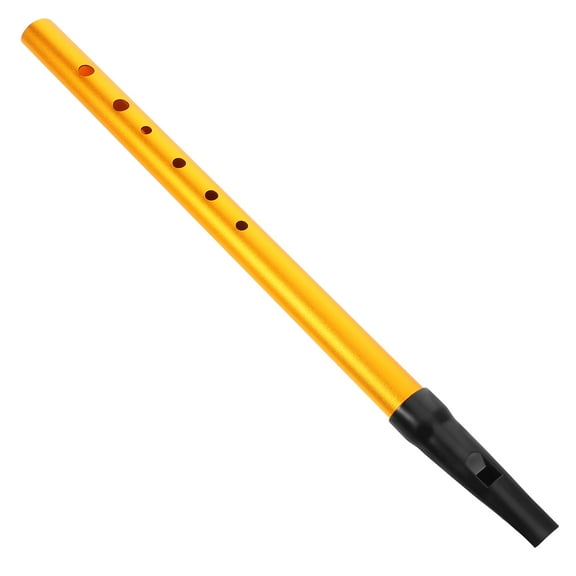 KHBUAB Irish Tin Whistle Vertical Flute 6 Hole Key of C Beginner Friendly Golden Alloy