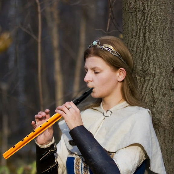 WHAMVOX Irish Tin Whistle For Beginners 6-Hole Key Whistle Vertical Flute Instrument With Recorder Mouthpiece And Cloth Bag For Learning Irish Music Instrument Key Of D Brass Material