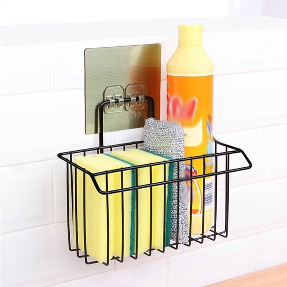 DECORNIJIA Bedside Wall Organizer Iron Storage Rack Black 1Pack