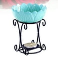 thumbnail image 1 of WHAMVOX Iron Rack Candle Holder Colored Ceramic Plate Aromatherapy Essential Oil Burner Decoration for Living Room Balcony Patio Porch Garden (Blue, Without Candle and Essential Oil), 1 of 8