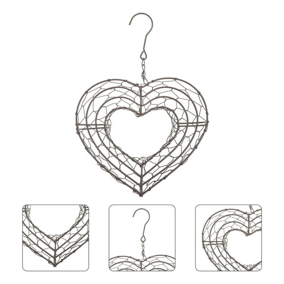 WHAMVOX Iron Wire Form Hanger Plant Succulent Wall Frame Planter DIY Brown