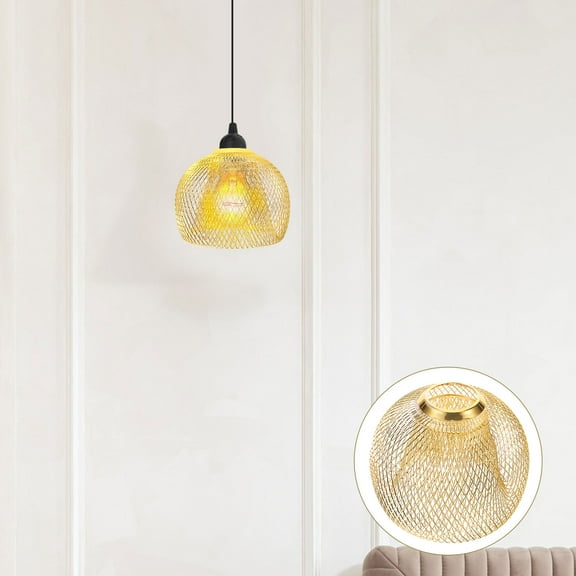 WHAMVOX Iron Wire Lampshade Ceiling Lights Cover Chrome Dark Green Golden