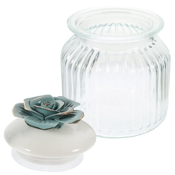 SEWCHICS Sealed Storage Jar Glass Canister Gold 1Pack