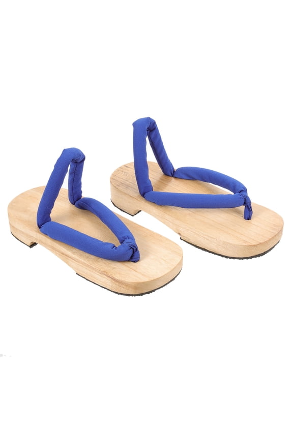 Japanese Clog for Home Multi Cloth and Wood Material Non-Slip 1 Pair