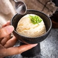 WHAMVOX Japanese Style Black Ceramic Ice Cream Bowls Tall Dessert Cups ...