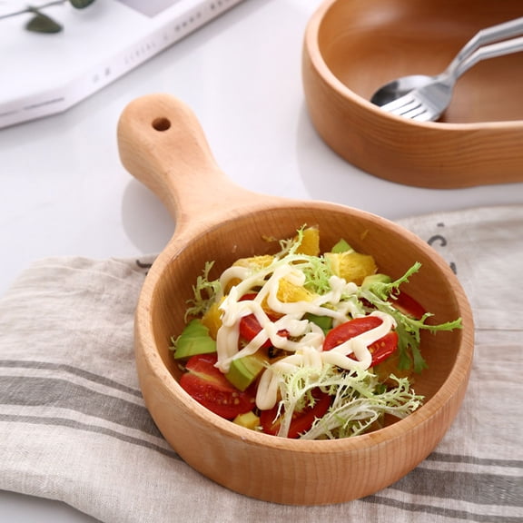 WHAMVOX Japanese Style Pickle Bowl with Handle Made of Synthetic Material Light Brown for Home Use