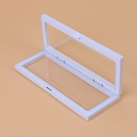 WHAMVOX Jewelry Display Box for Medals and Memorabilia Clear Plastic White 3D Floating Frame 23x9cm