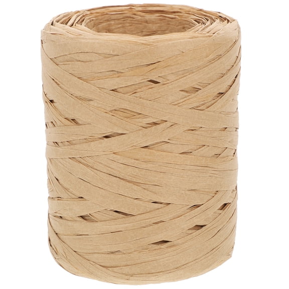 LITINKIMI 1 Roll Natural Raffia Paper Ribbon Beige for Decorating Party Handicrafts with DIY Projects