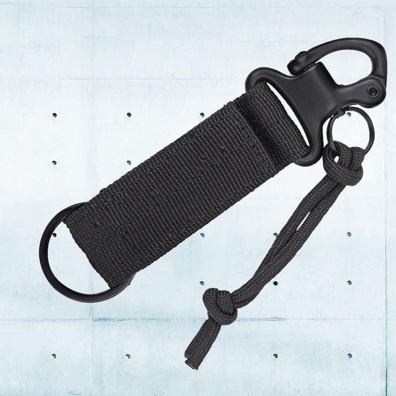 WHAMVOX Key Fob Exercise Climbing Chain Olecranon Outdoor Buckle Black 12.5*3.2*2cm