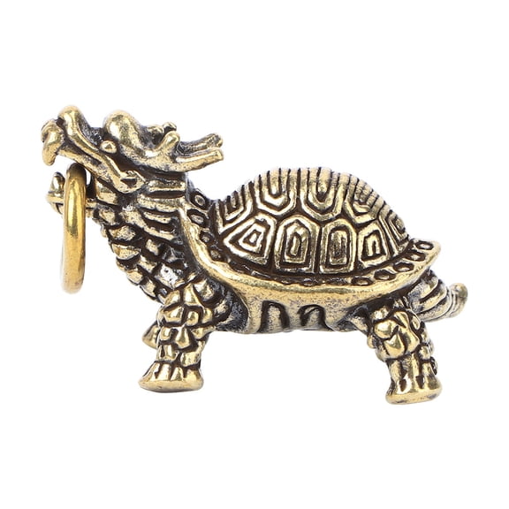 WHAMVOX Key Fob Lanyards for Keys Brass Dragon Turtle Keychain Girl Golden