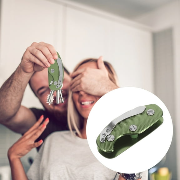 WHAMVOX Key Holders Aluminum Alloy Key Clip 7.5x3cm Army Green