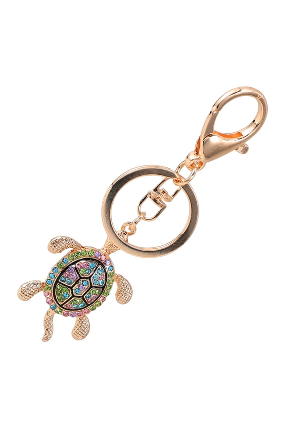 Metal Rhinestone Turtle Keychain Charm for Bags, Cars, and Multi-Purpose Decoration Accessories