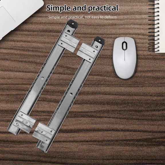 WHAMVOX Keyboard Slide Out Tray Full Extension Drawer Slides Silver