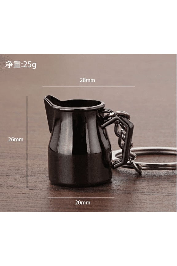 Keychain For Car Keys Coffee Theme Keychain Espresso Frothing Cup Key Charm For Handbag Latte Art Pitcher Keyring Purse Charm
