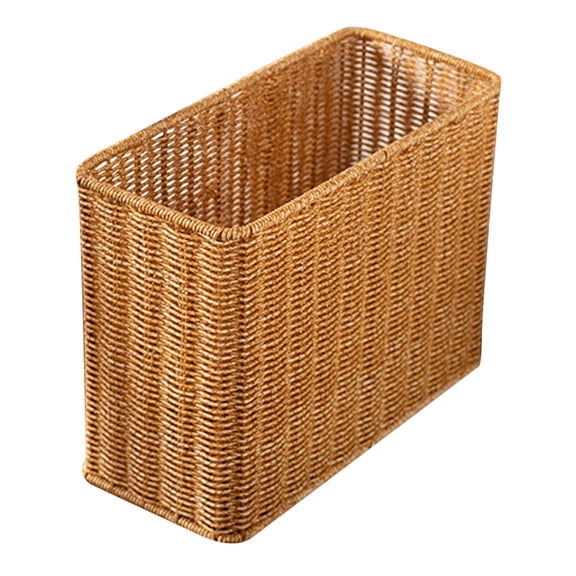 WHAMVOX Khaki Plastic Storage Basket for Desktop Use with Resistance and Rustic Style 12.5 Inches