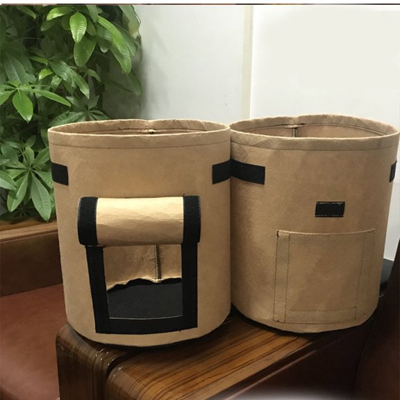 WHAMVOX Khaki Root Grow Bags Waterproof Non Woven Fabric Strong Stitch Design for Outdoor Planting
