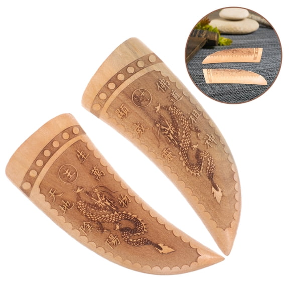 WHAMVOX Khaki Wooden Divination Cups for Decor Exquisite Design with Cultural Significance 2 Pieces