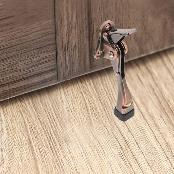 WHAMVOX Kickdown Door Stopper Heavy Duty Antique Bronze Door Holder With Adjustable Rubber Tips For Bottom Of Doors