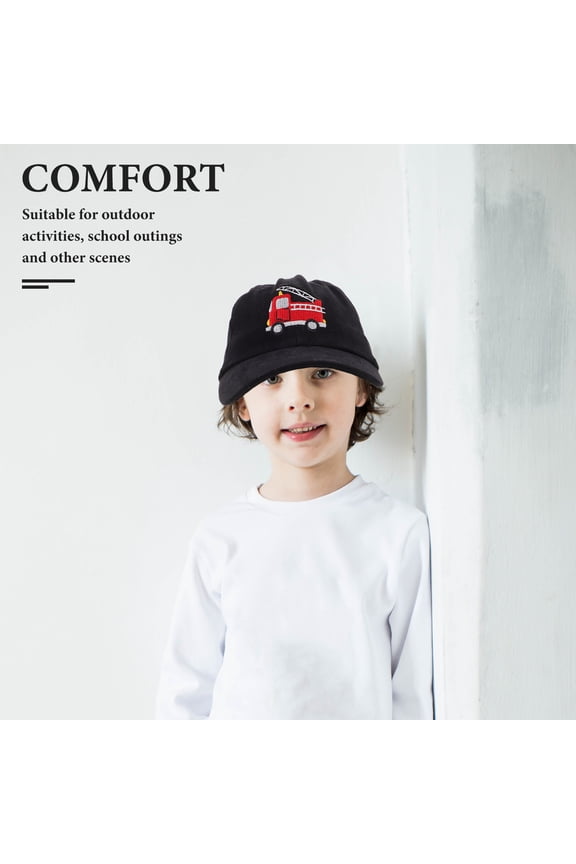 Kids Baseball Cap With Fire Truck Summer Sun Hat For Student Boys Girls Outdoor Activities School Outings Travel Camping
