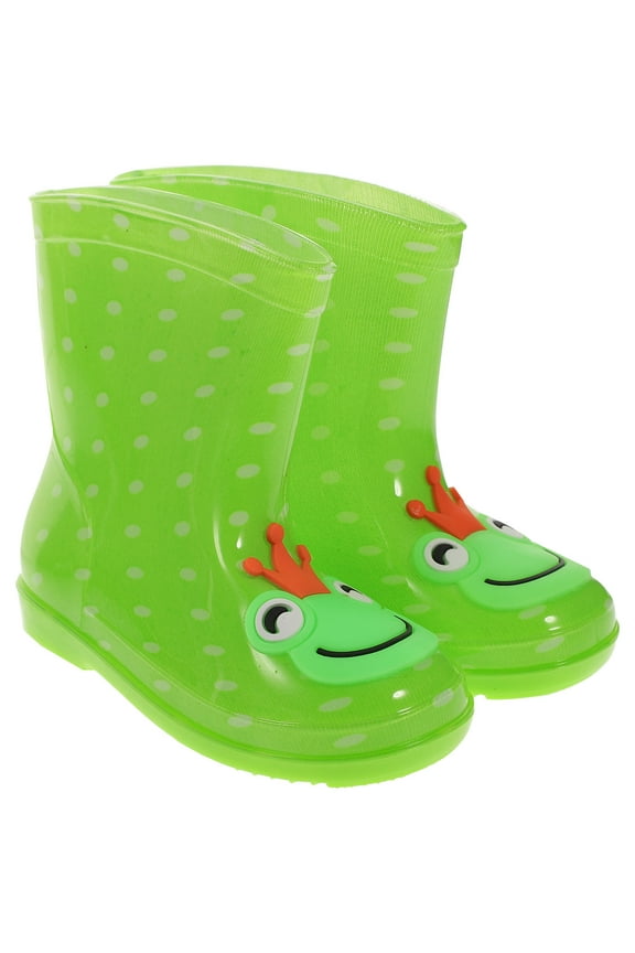 WHAMVOX Kids' Cartoon Rain Boots Waterproof Rain Shoes for Boys and Girls - Size 26 ( with Pattern)