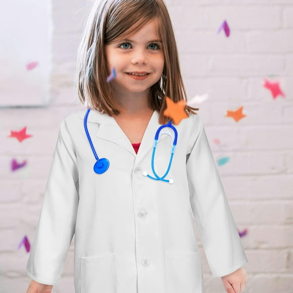 WHAMVOX Kids Doctor Coat Toddler Doctor Costume Scientist Costume Doctor Dress Up With Working Stethoscope