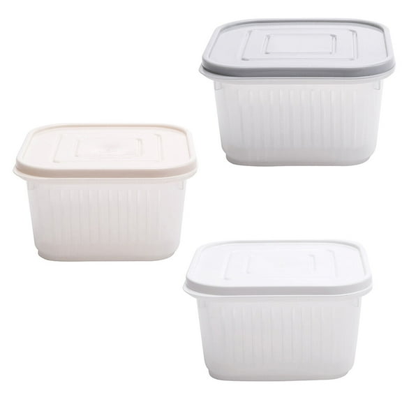 WHAMVOX Kitchen Storage Box Food Storage Container Plastic Seal Fruit Vegetable Rectangular Freezer Containers( Color)