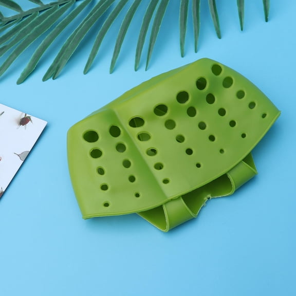 WHAMVOX Kitchen Strainer with Porous Design for Ventilation and Filtration PVC Green Adjustable Snaps 7.87"x3.94"x2.76"
