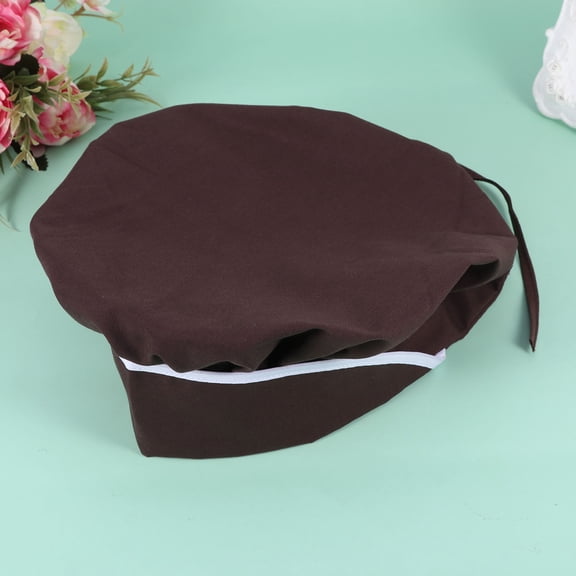 WHAMVOX Kitchen Strap-style Chef Hat Breathable Chef Hat 26.5X16CM Coffee