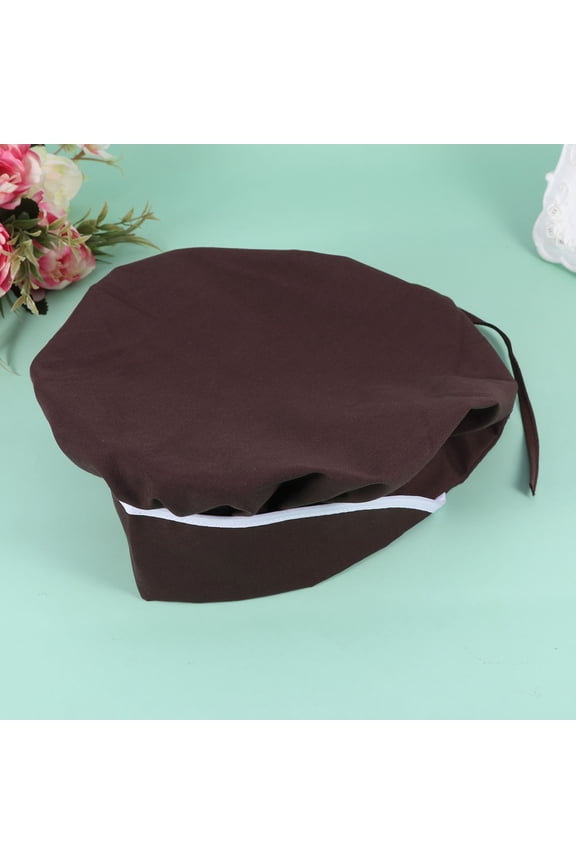 Kitchen Strap-style Chef Hat Breathable Chef Hat 26.5X16CM Coffee