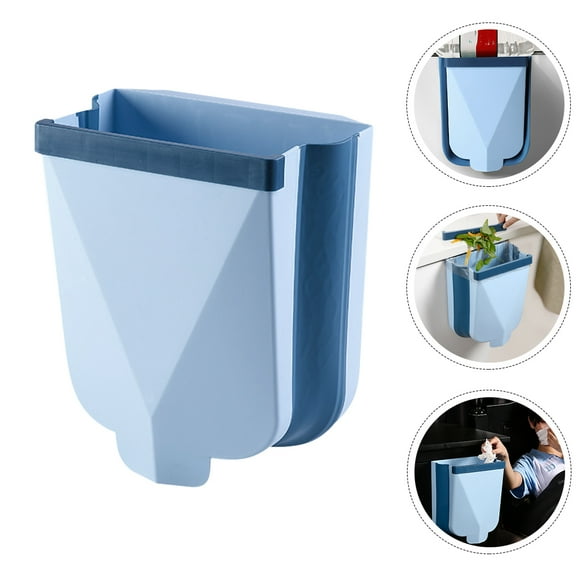 WHAMVOX Household Litter Container Folding Trash Basket Office Blue