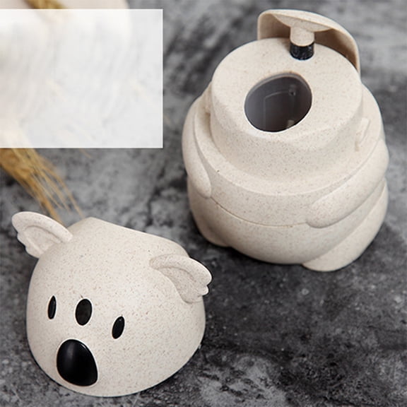 WHAMVOX Koala Shape Toothpick Box Lovely Cartoon Toothpick Holder Case Dispenser Table Decoration Light Grey