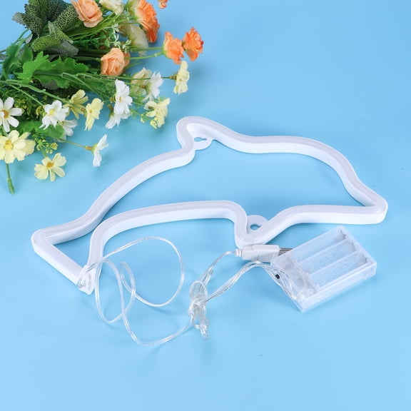 WHAMVOX LED Dolphin Neon Light Decorative Lamp Night Lights Wall Decor for Christmas Wedding Party (Blue Light, Dual-purpose)