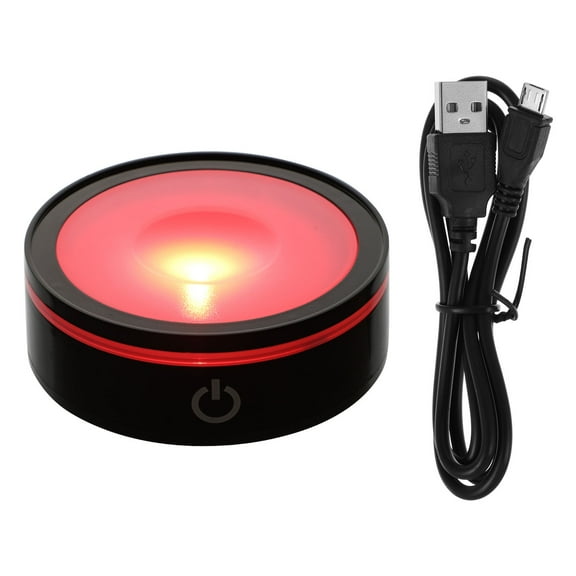 WHAMVOX LED Touch-sensing Crystal Lamp Holder Stylish Lamp Base 8.1X8.1X2.8CM Black