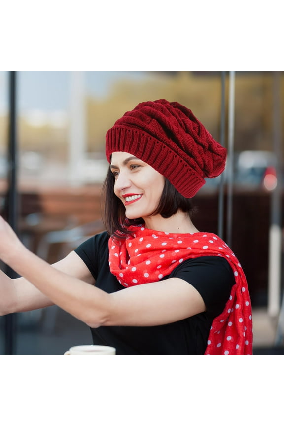 Ladies Beret Hats Women Pom Beanie Has Women's & Caps Miss Red