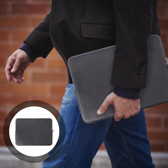 DECORNIJIA Laptop Pouch Notebook Sleeve Case Cover in Grey with Bump Absorption for Business 1Pcs