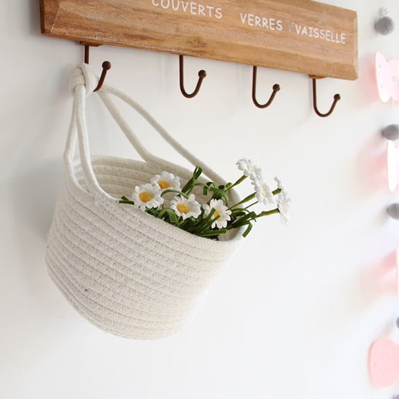 FESTFENDS Nursery Organizer Storage Basket Cotton Rope 1Pcs