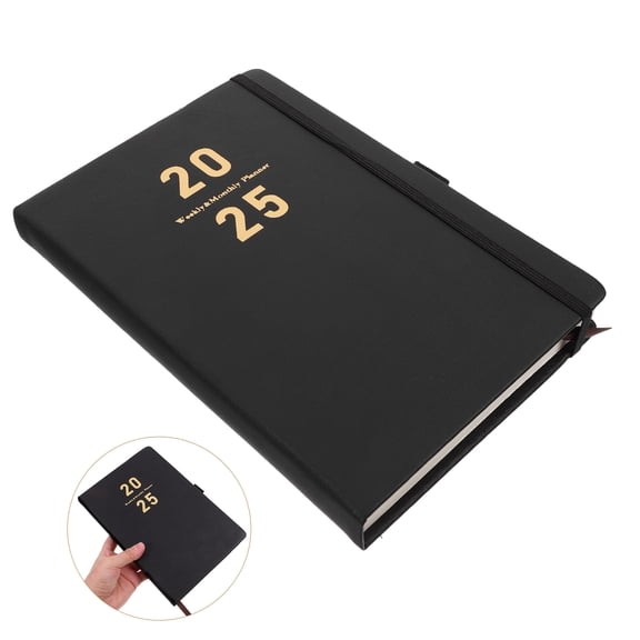 SEWCHICS School Planner Notebook Black Simple Design 1Set For Daily Writing