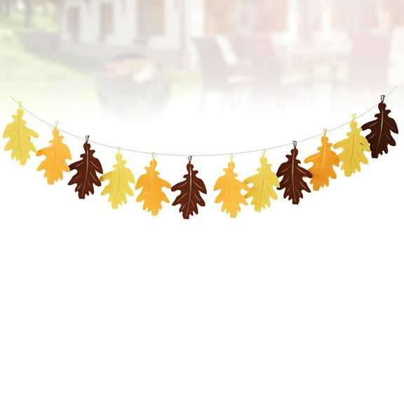 WHAMVOX  Leaf Banner Thanksgiving Party Decorations House for Home Fall Yellow