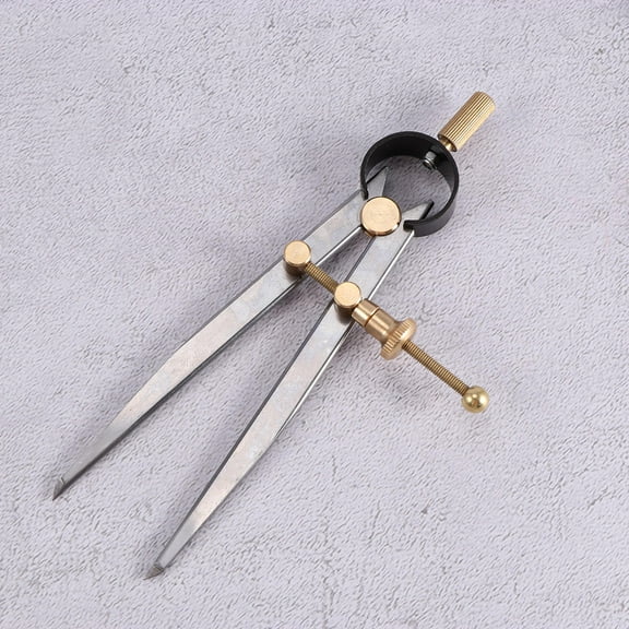 WHAMVOX Leather Craft Wing Divider Tool for Measuring with Adjustable Creaser Carbon Steel and Copper 125mm Silver