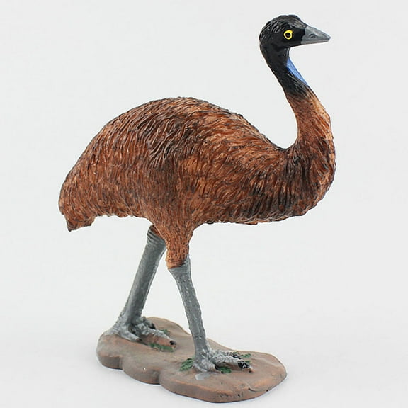 WHAMVOX Lifelike Brown Plastic Ostrich Figurine for Decoration Photo Props and Kids' Gifts 6.5 Inches