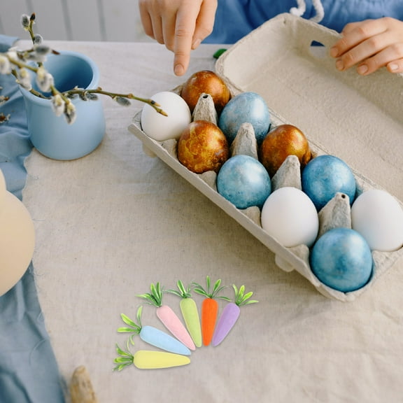 WHAMVOX Lifelike Foam Carrots for Easter Decorations Realistic Artificial Vegetables for Home Party Assorted Color 12 Pcs
