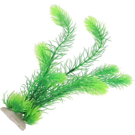 WHAMVOX Lifelike Green Plastic Aquarium Decor Plants for Fish Tank Decoration Large and Tall 7.8 Inches