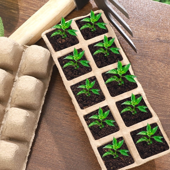HEANUJJ Starter Grow Trays 13 Pcs Peat Pot Paper Pulp Biodegradable Plant Nursery Pots