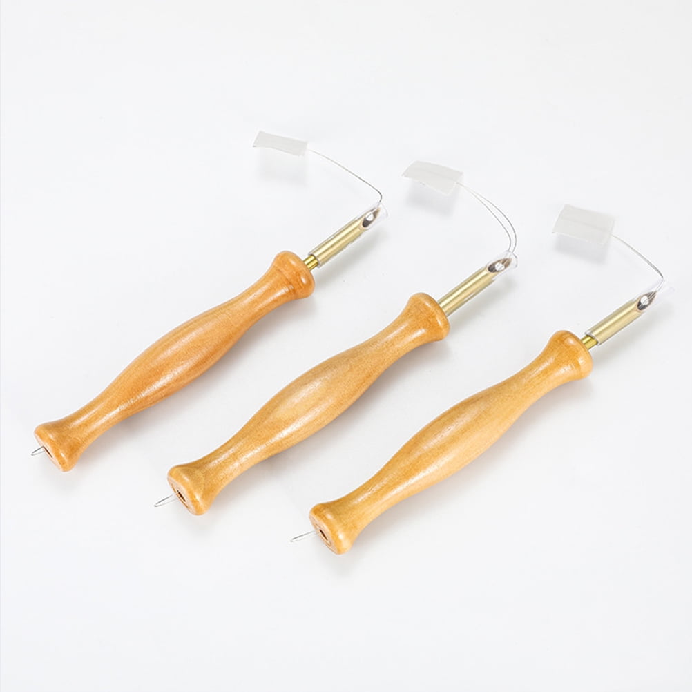 WHAMVOX Light Brown Embroidery Tools Set with Wooden Handle Punch ...