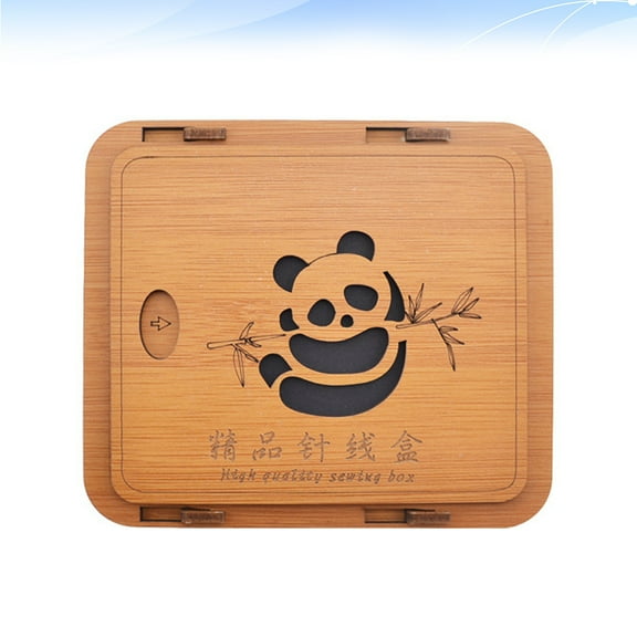 WHAMVOX Light Brown Metal Sewing Box Organized Storage for Sewing Accessories Portable Design 1Pc