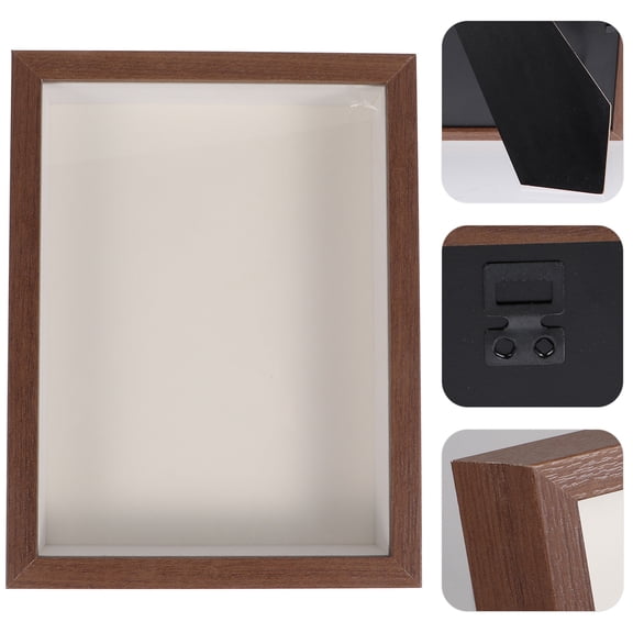 WHAMVOX Light Brown Photo Frame for Decor Made of Synthetic Material with Movable Support 1Pc