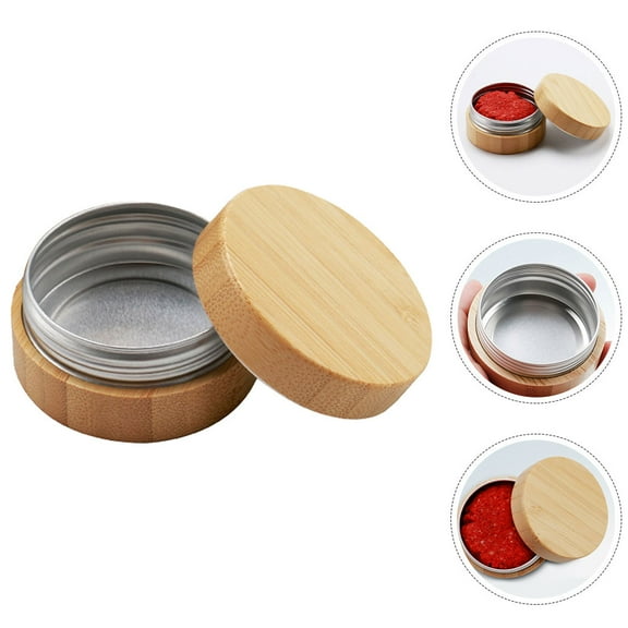 WHAMVOX Light-Proof Bamboo Bait Box With Aluminum Inner Portable Tackle Storage For Worms Small Tackle Box Organizer Fishing Hook Box For Lures