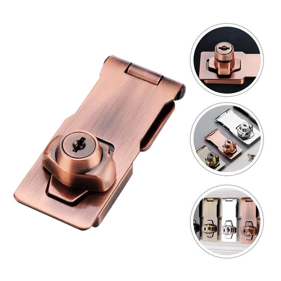 ROMANSENTIAL 1Pc Rustproof Red Metal Lock Hasp for Home Cabinets Doors Drawers Easy Installation