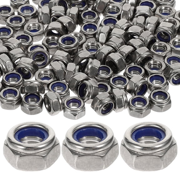 WHAMVOX Locking Nuts Set 100Pcs 304 Stainless Steel Hexagonal Fasteners for Industrial Use
